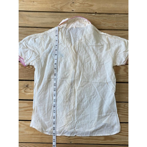 VTG Pinot Noir Button Front Embroidered Blouse M - Picture 6 of 7
